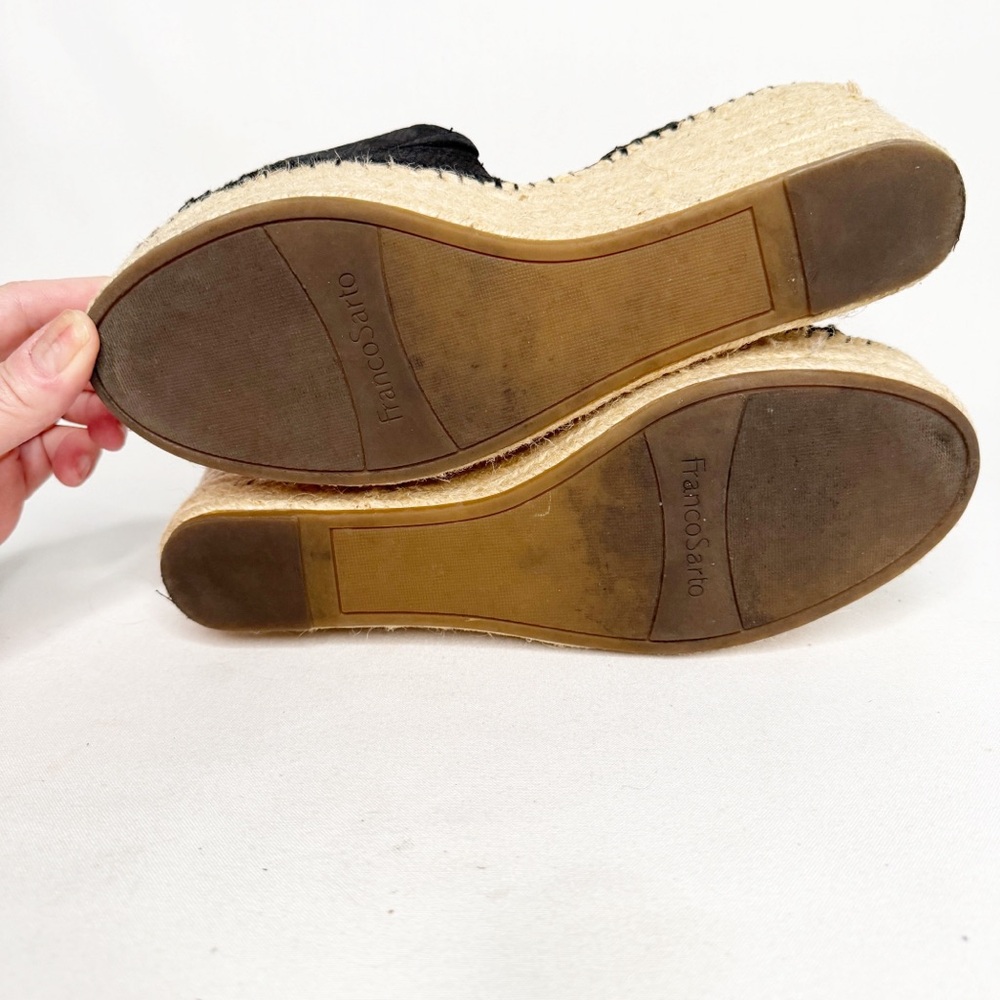 FRANCO SARTO PLATFORM LEATHER TEXTURED ESPADRILLES SZ 9.5. - Picture 6 of 12